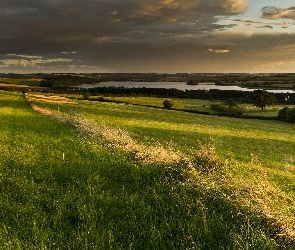 Jezioro, Chmury, Łąki