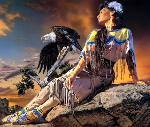 Bielik amerykański, Kobieta, Indianka, Fantasy