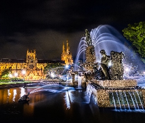Fontanna, Noc, Australia, Sydney