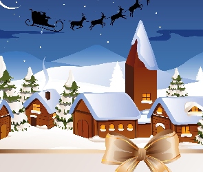Świeta, Domy, Śnieg, Boże Narodzenie