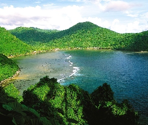 Samoa, Zieleń, Ocean, Góry, Wyspa