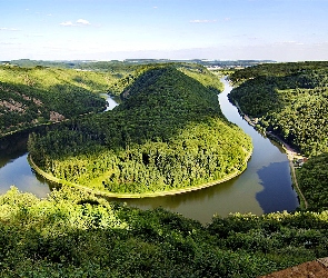 Lasy, Wzgórza, Zakole, Rzeki