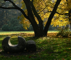 Jesienny, Rzeźba, Park