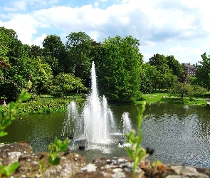 Fontanna, Deptak, Park