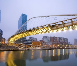 Most, Miasta, Panorama, Oświetlonego