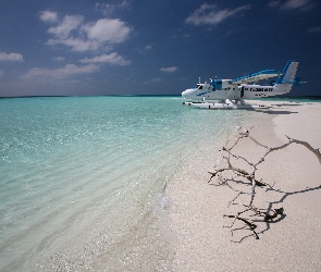 Plaża, Awionetka, Ocean