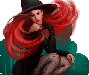 Halloween, Włosy, Dziewczyna, Rude