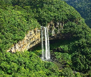 Wodospad, Brazylia, Góry, Zalesione