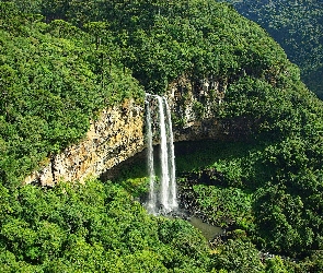 Brazylia, Góry, Wodospad, Zalesione