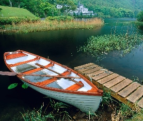 Jezioro, Pomost, Łódka