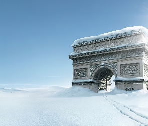 Zima, Łuk Triumfalny, Śnieg