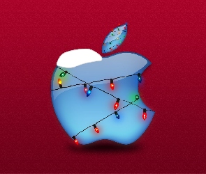 Lampki, Apple, Zimowe, Logo