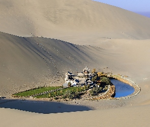 Dunhuang, Chiny, Oaza, Miasto