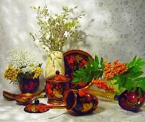 Naczynia, Ozdobne, Kwiaty, Wazon