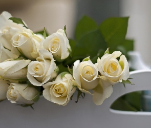 Róże, Łóżko, Białe