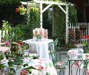 Stoliki, Pergola, Ogród
