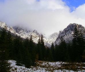 Tatry, Zimą, Krajobraz, Góry