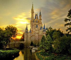 Zamek, Zieleń, Rzeka, Disney World