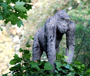 Posąg, Poznań, Stare Zoo, Goryl