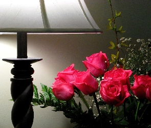 Róże, Lampa, Czerwone