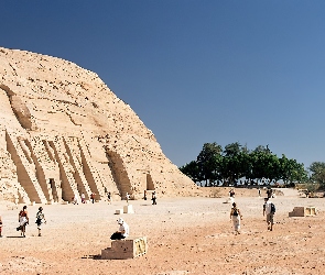 Abu Simbel, Drzewa, Ludzie, Świątynia, Egipt