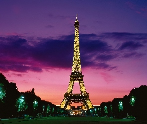 Paryż, Nocą, Wieża Eiffla