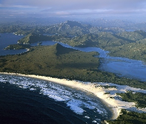Góry, Wybrzeże, Morze, Fale