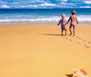 Plaża, Morze, Dzieci