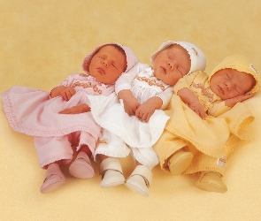 Trzy, Dziewczynki, Śpiące, Małe
