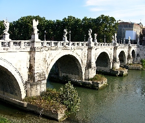 Rzym, Św. Anioła, Most, Tyber, Włochy