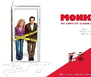 Bitty Schram, Tony Shalhoub, detektyw, Detektyw Monk, drzwi, taśmy