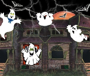 duchy, straszny dom, Halloween