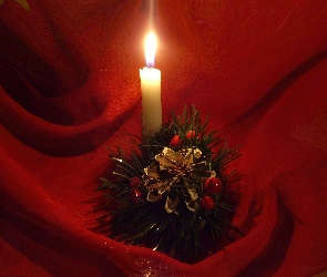 Dekoracja, Stroik, Świeczka, Świąteczny
