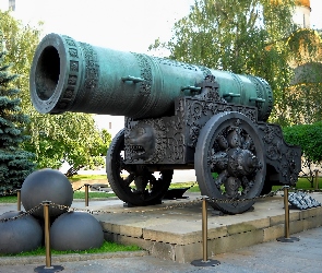 Kreml, Car Puszka, Armata, Zabytkowa, Moskwa