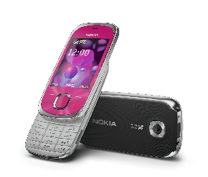 Nokia 7230, Tył, Srebrna, Czarna, Różowa