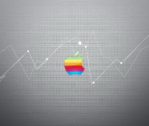 Apple, Wykres, Logo, Tęczowe