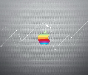 Wykres, Logo, Apple, Tęczowe