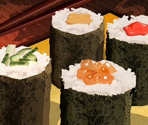 Jedzenie, Grafika, Sushi
