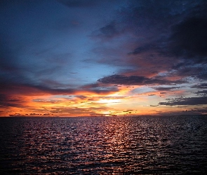 Morze, Zachód Słońca, Wieczór