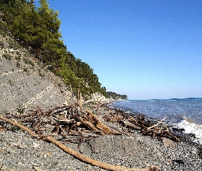 Niebo, Czyste, Morze, Brzeg