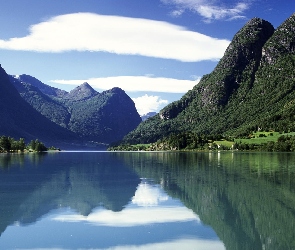 Jezioro, Las, Góry, Oldenvatnet