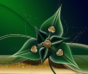 Kwiat, Grafika, Zielony