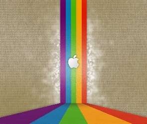 Paski, Kolorowe, Apple, Logo