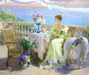 Obraz, Konstantin Razumov, Pies, Dama