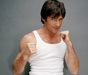 Podkoszulek, Biały, Hugh Jackman, Pięści