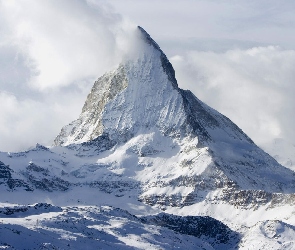 Śnieg, Chmury, Góra