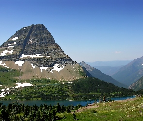 Montana, Hidden, Lasy, Jezioro, Góry