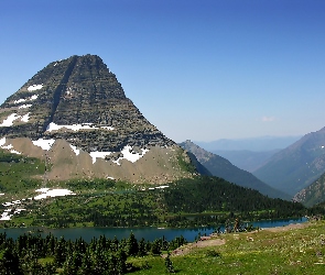Góry, Hidden, Jezioro, Lasy, Montana