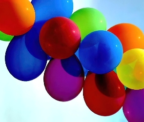 Kolorowe, Urodziny, Balony