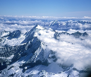 Zima, Góry, Szwajcaria, Alpy